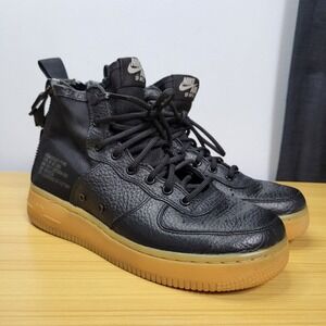 Nike Air Force 1 SF Mid Size 5Y Black Gum Bottom AJ0424-001 VF Youth Shoes